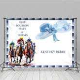 Lofaris Blue Bourbon Hats Horses Kentucky Derby Backdrop